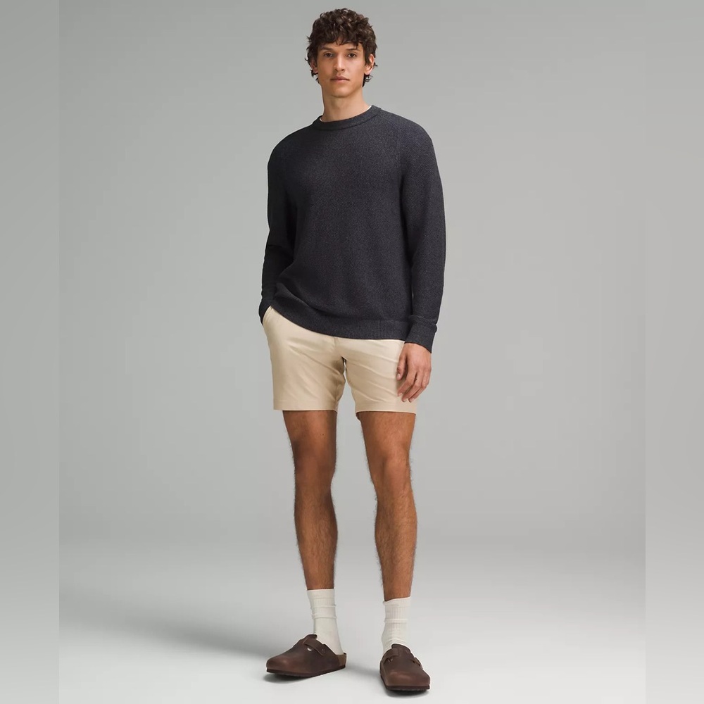 Lululemon Khaki 7” Flat-Front Shorts Size 34